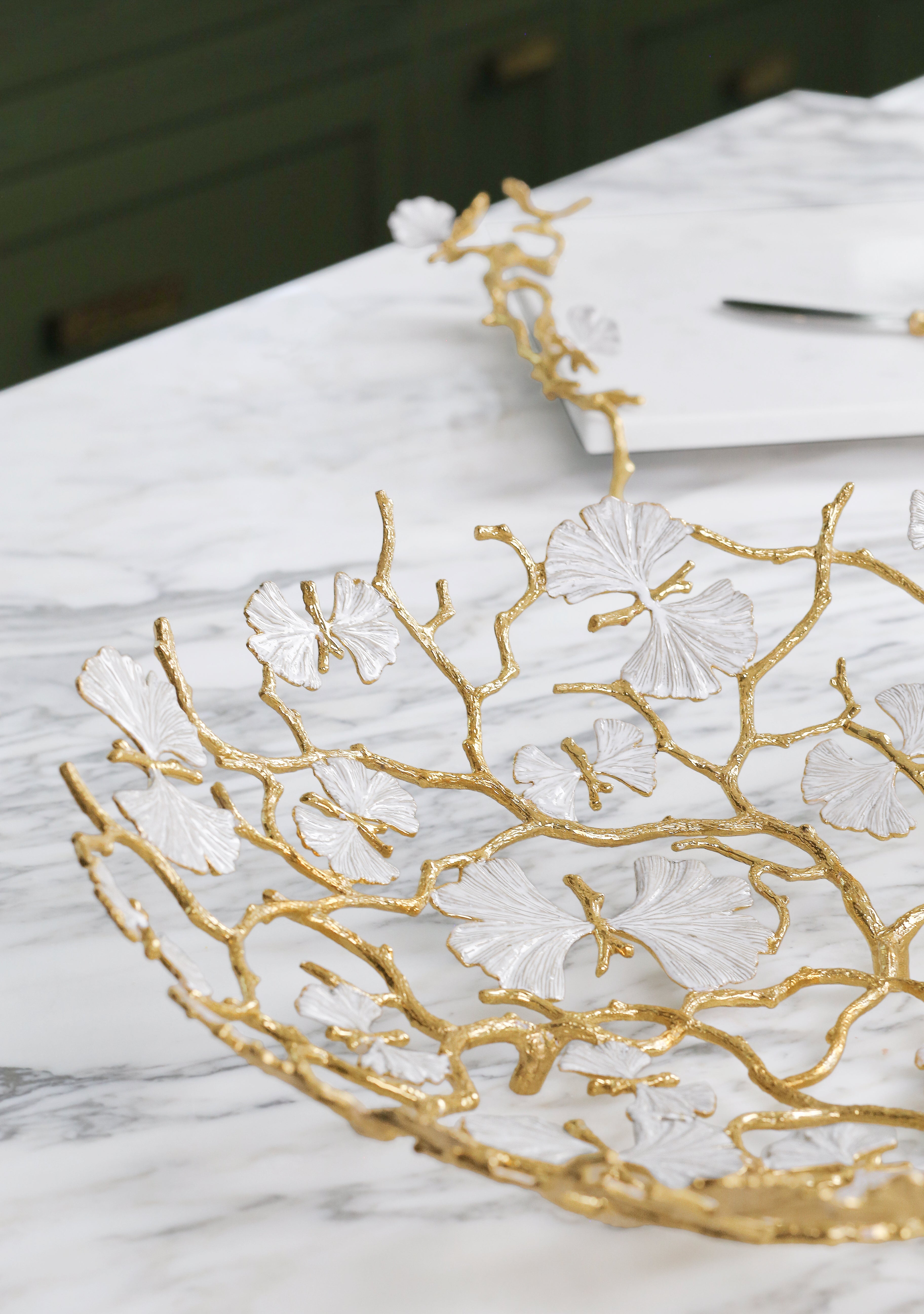 Butterfly Ginkgo Gold Centerpiece Platter