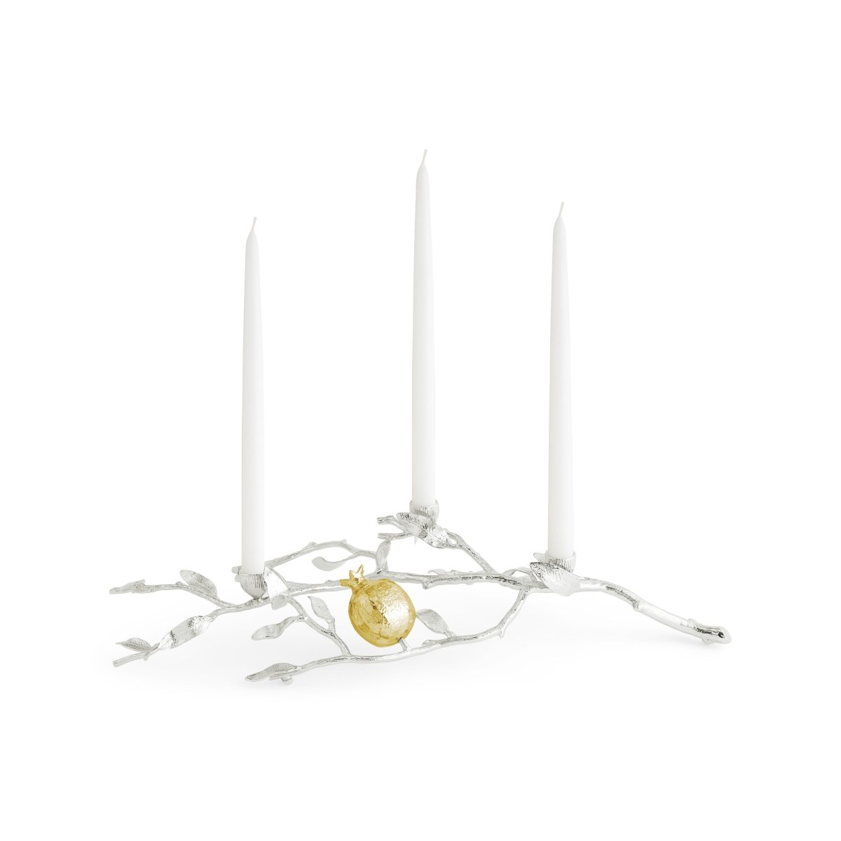 Michael Aram Pomegranate Silver & Gold Low Candleholders