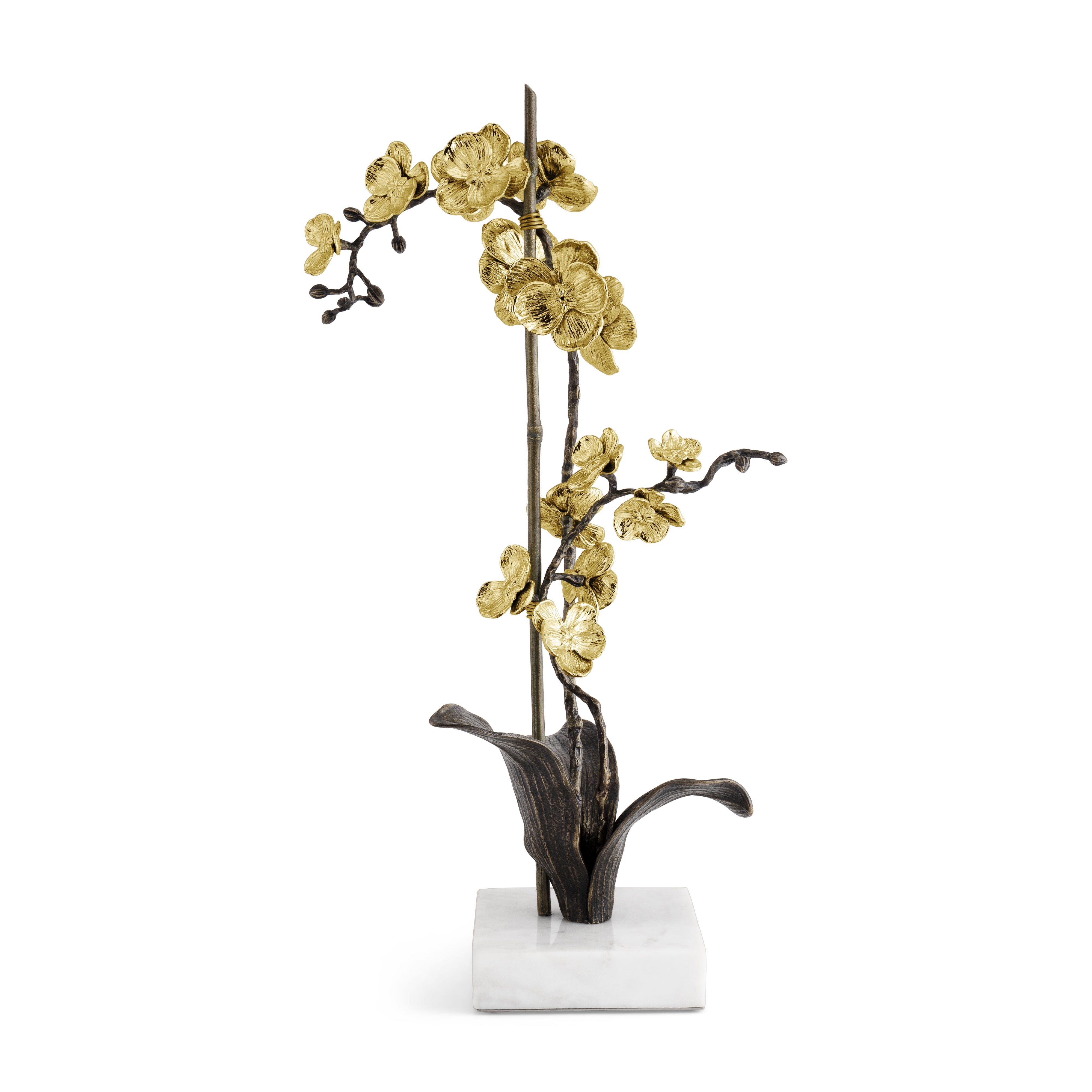 Gold Orchid Stem Sculpture