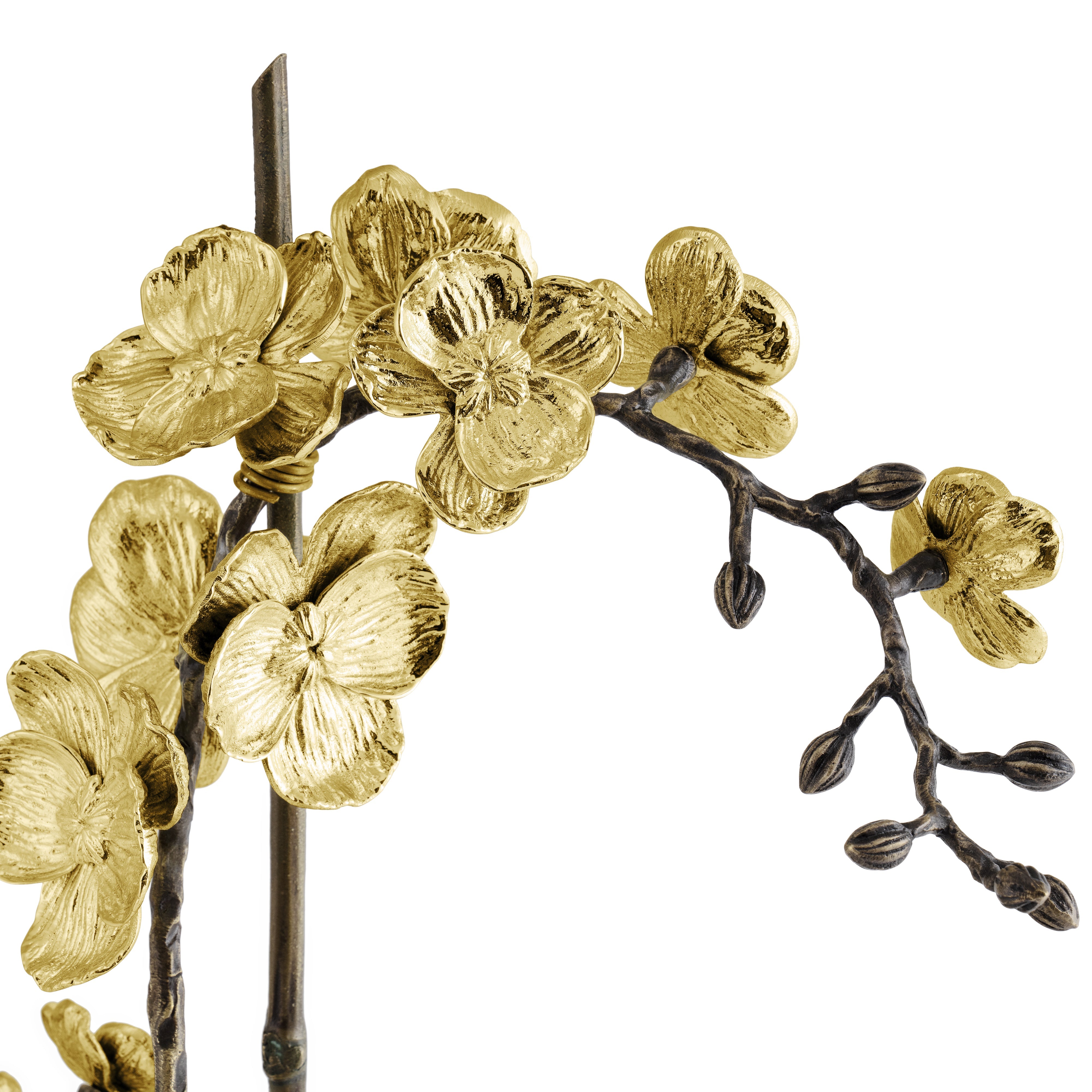 Gold Orchid Stem Sculpture