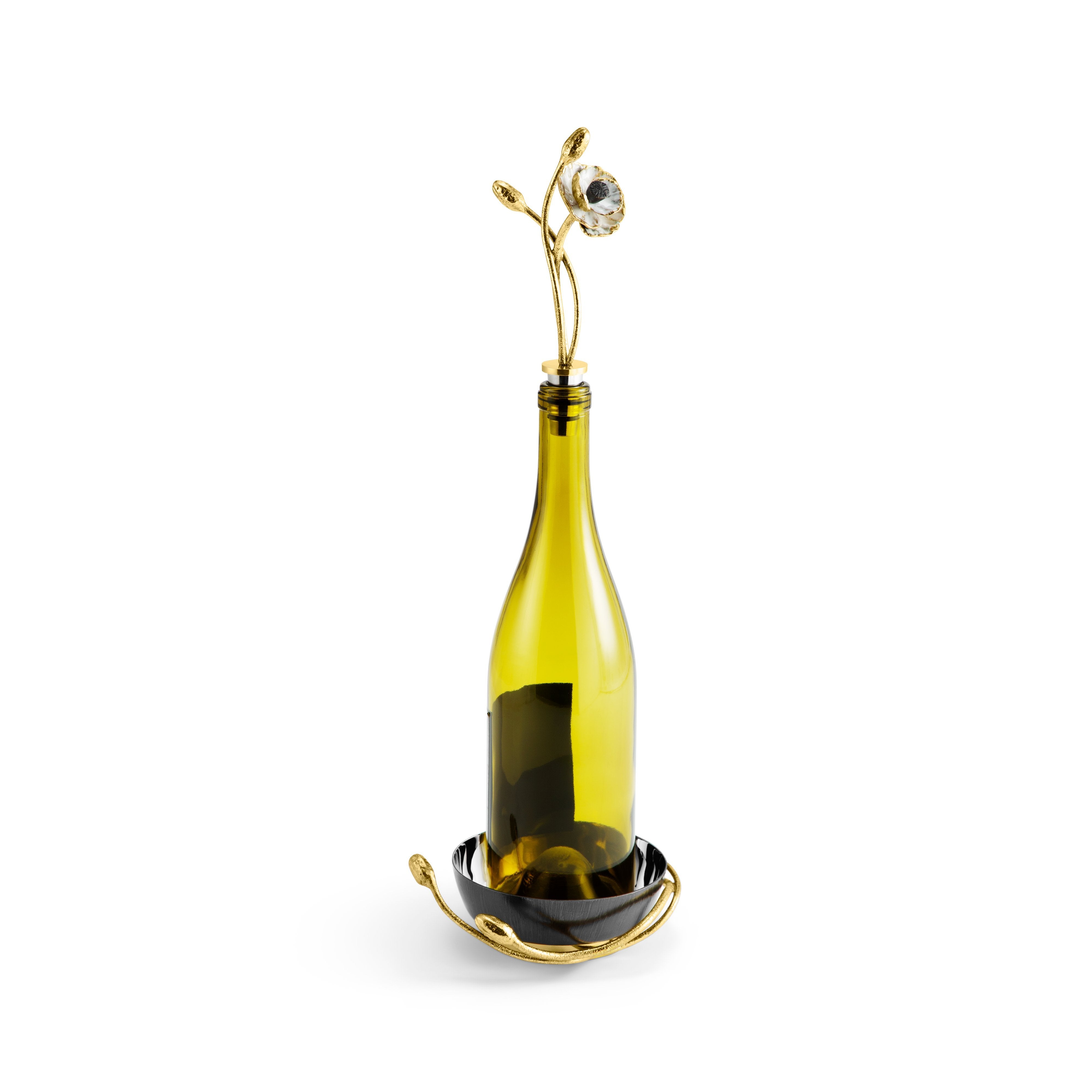 Michael Aram Anemone Wine Coaster &amp; Stopper Set