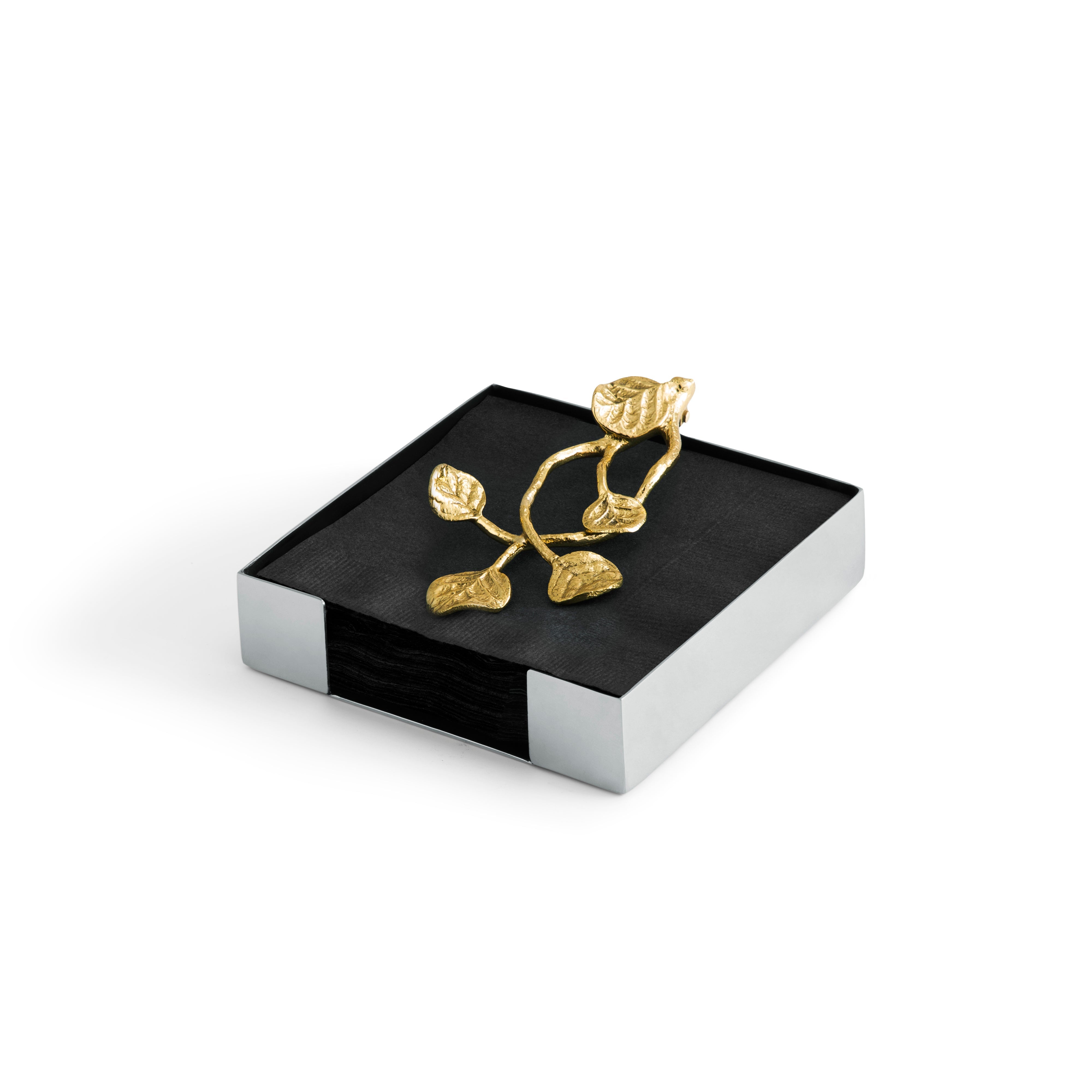 Michael Aram Botanical Leaf Gold Cocktail Napkin Holder