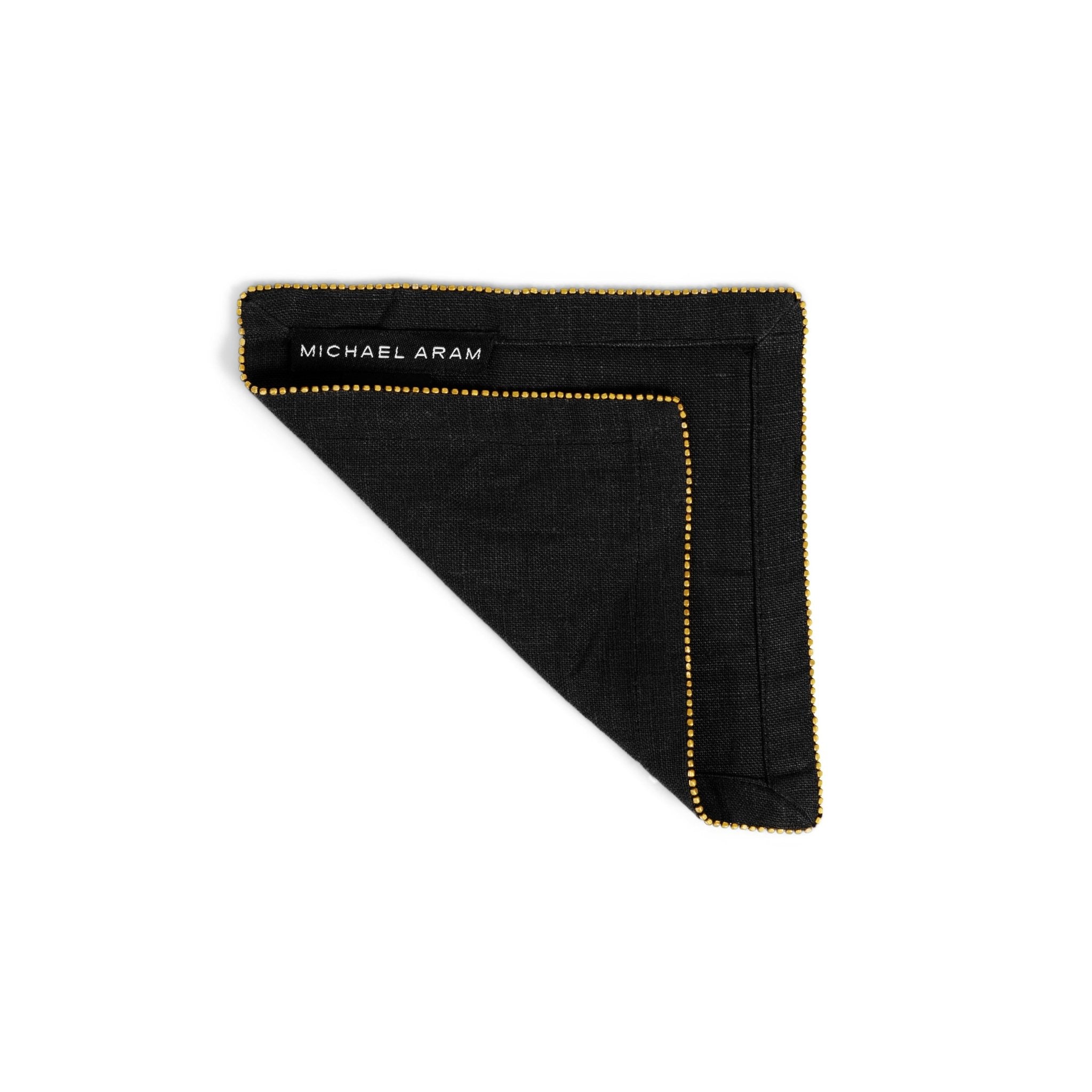 Michael Aram Brass Beaded Cocktail Napkin Charcoal