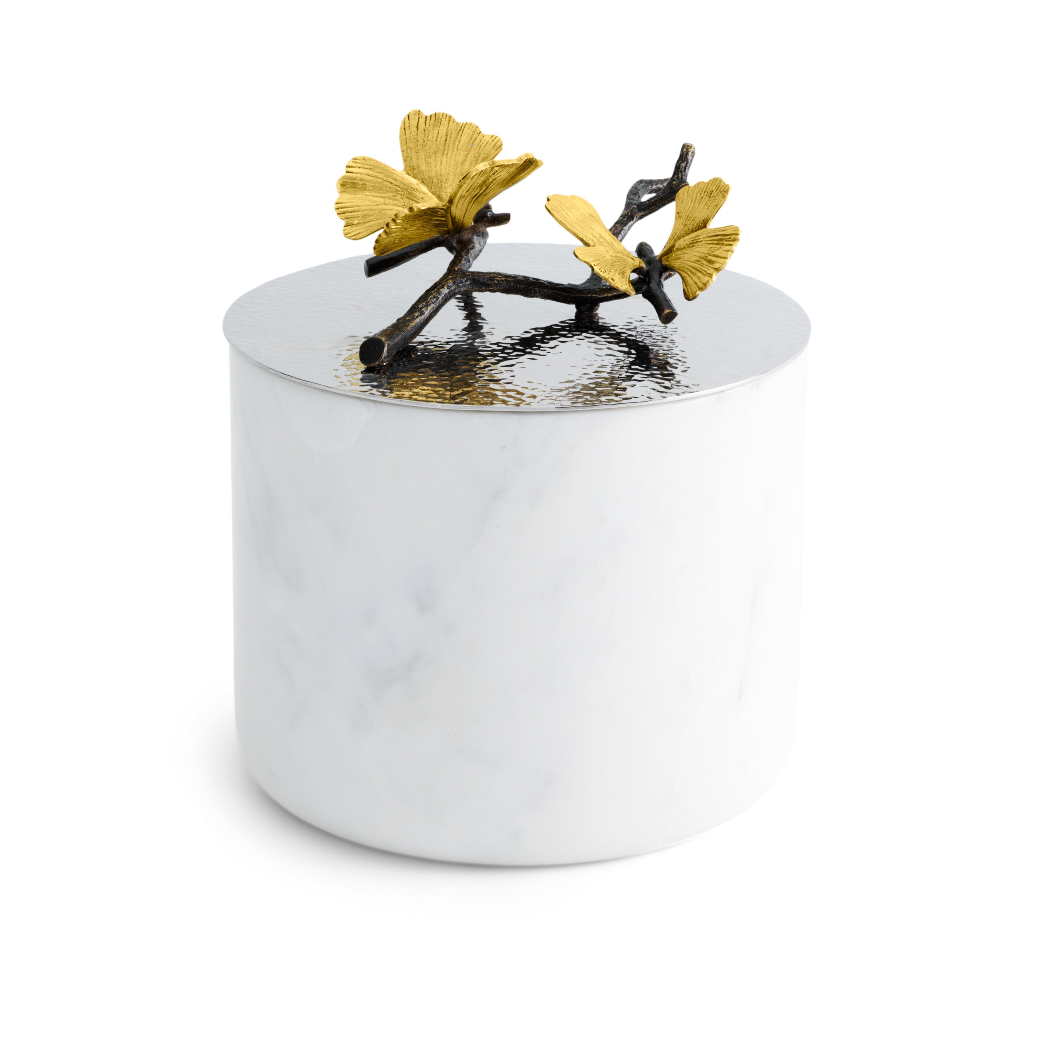 Michael Aram Butterfly Ginkgo Marble Candle