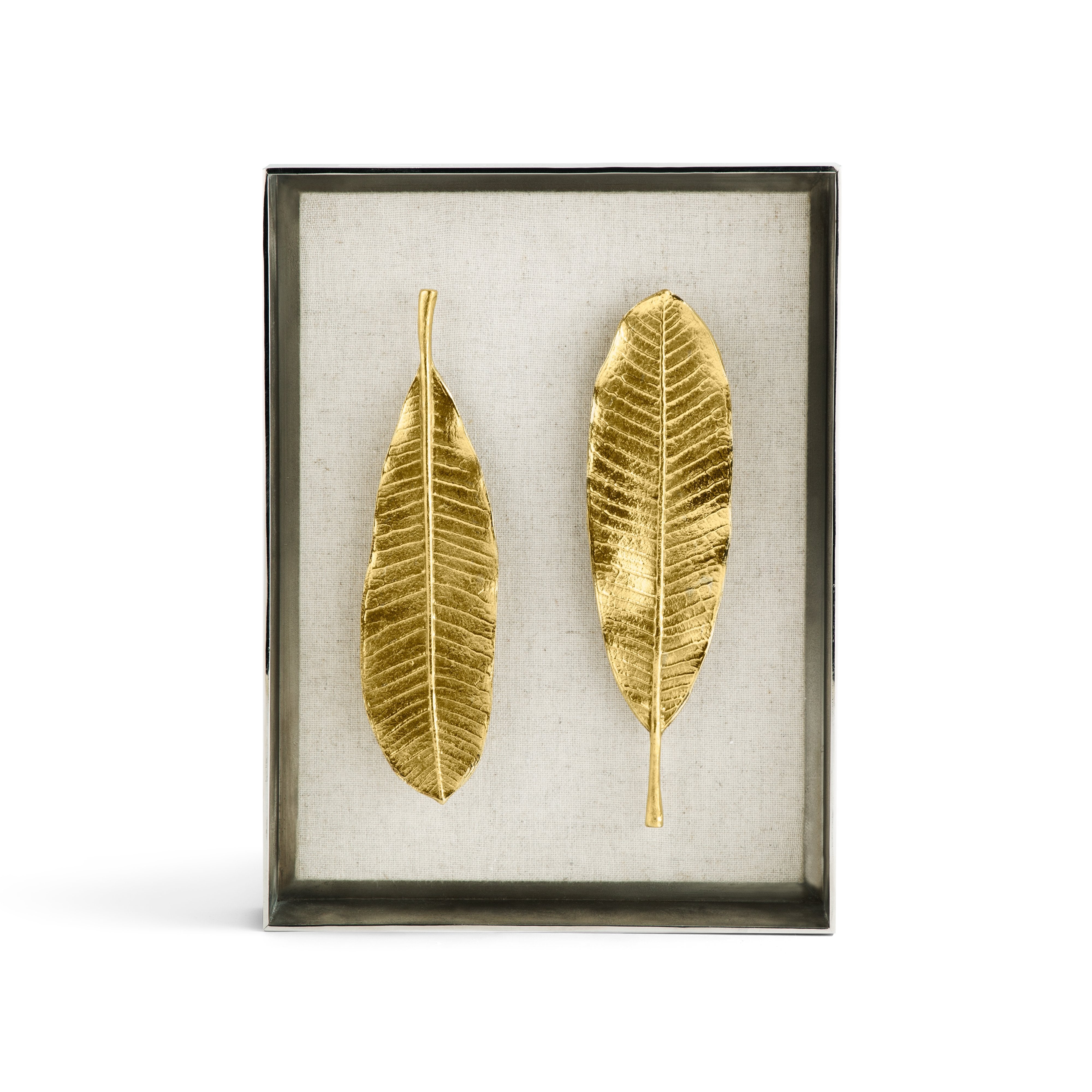 Michael Aram Champa Leaf Fabric Shadow Box