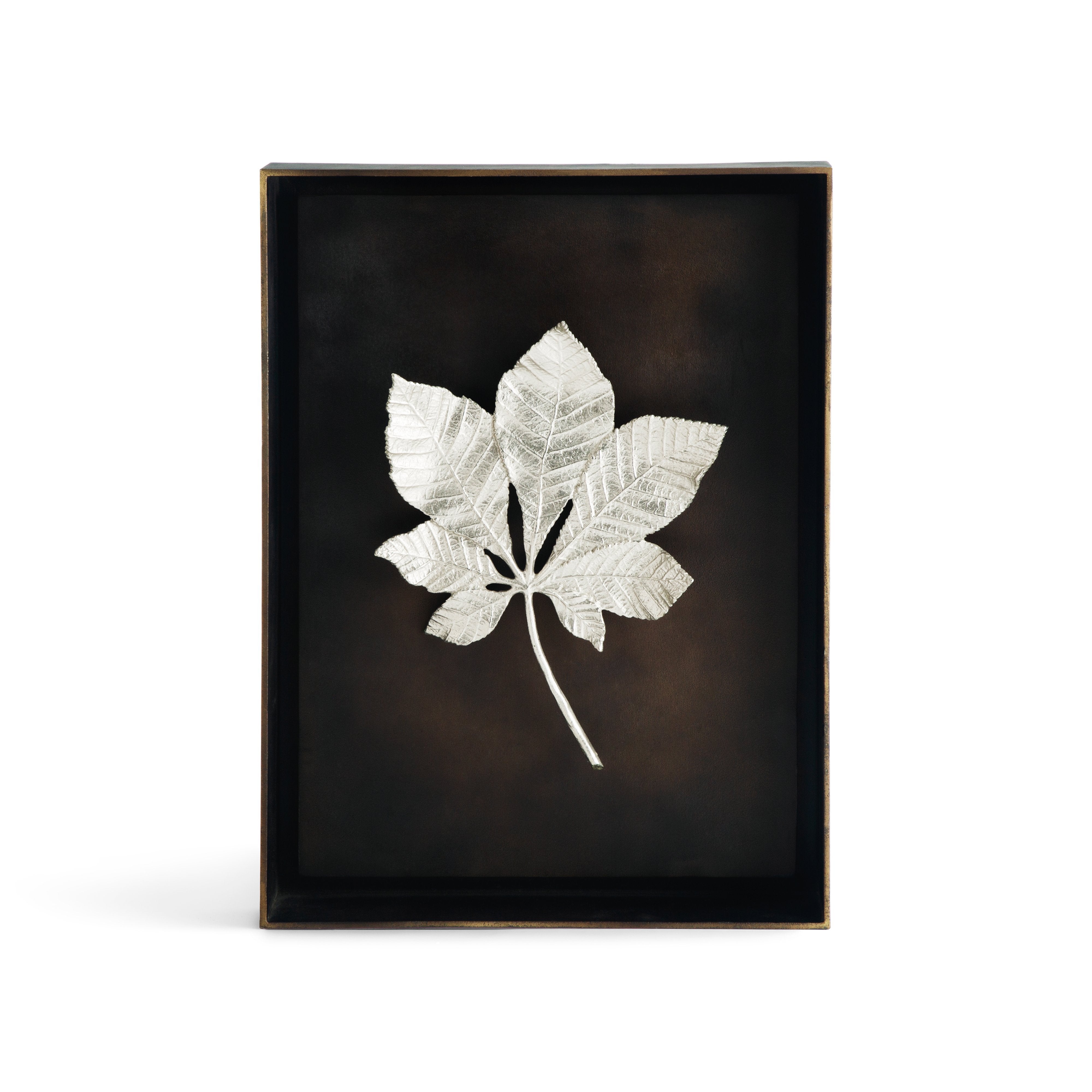 Michael Aram Chestnut Leaf Shadow Box - Antique Nickel