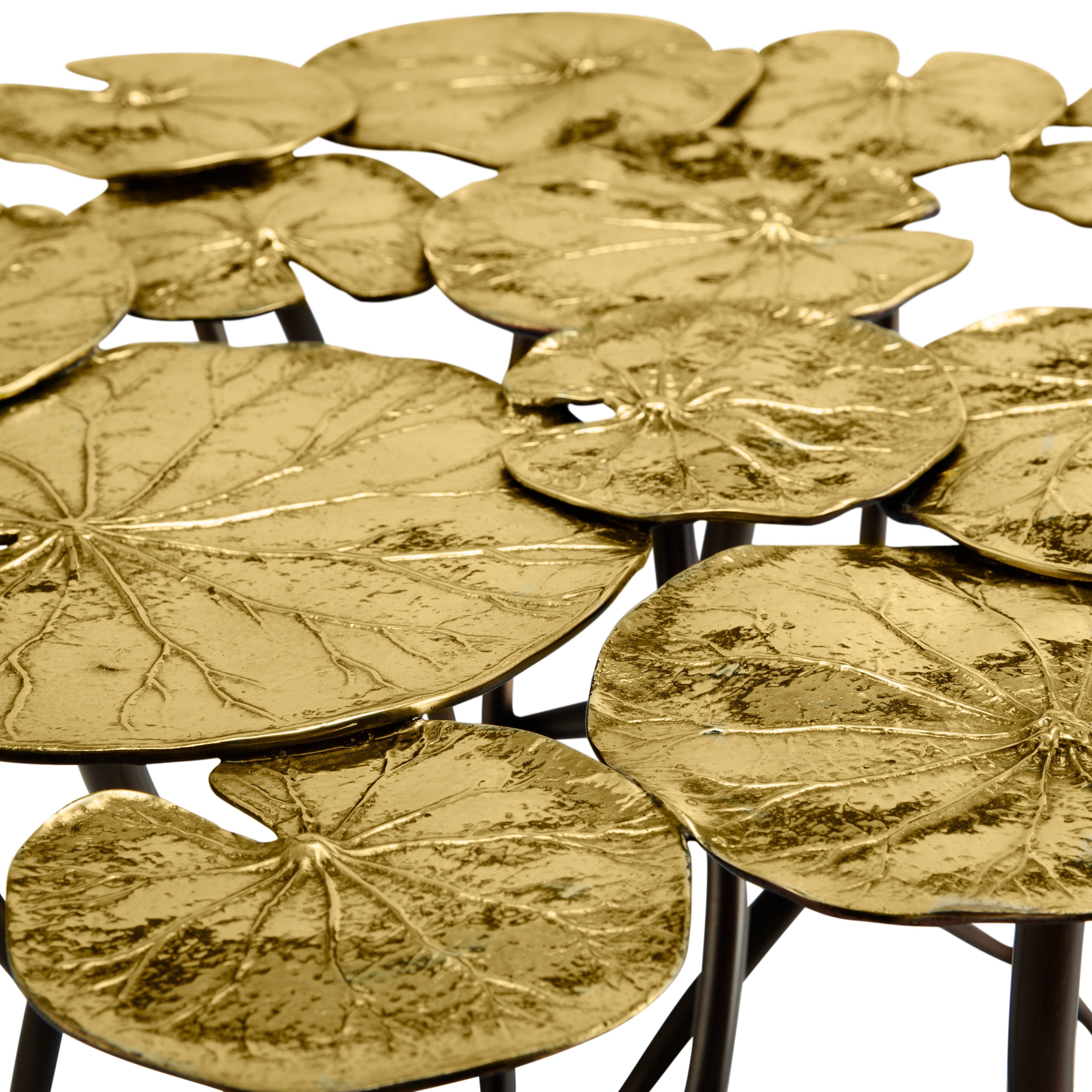 Michael Aram Gold Lily Pad Accent Table