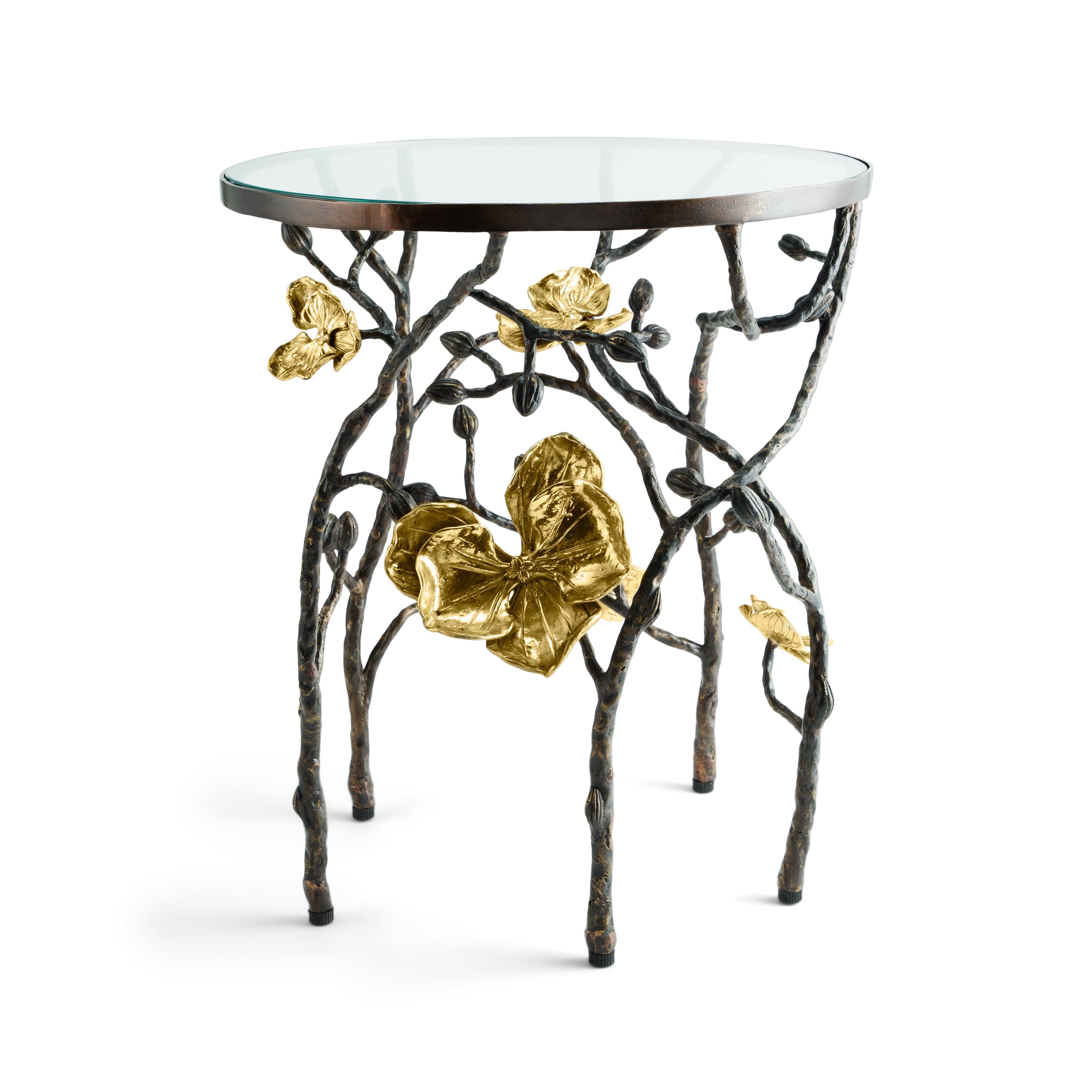 Michael Aram Gold Orchid Accent Table