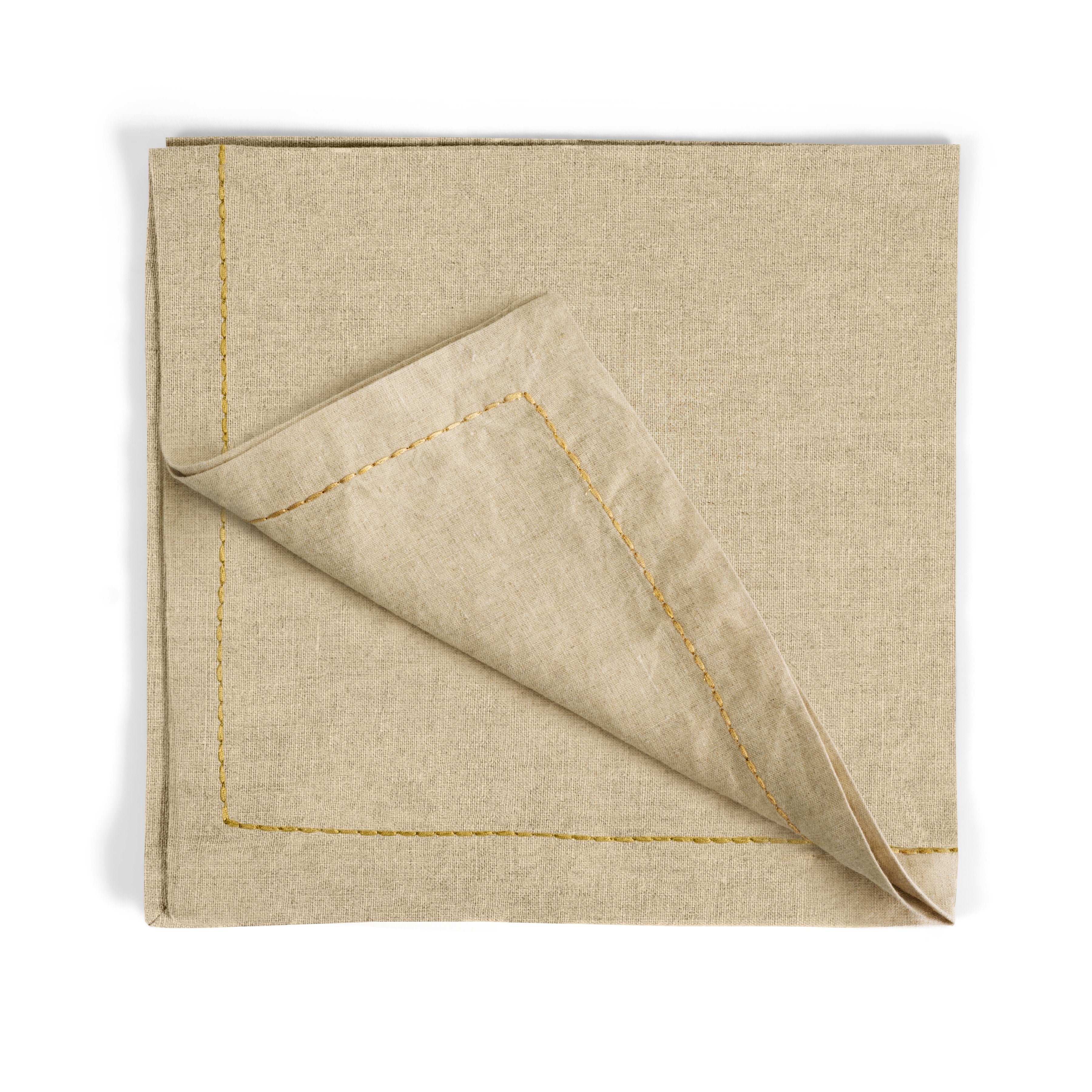 Michael Aram Gold Thread Saddlestitch Dinner Napkin