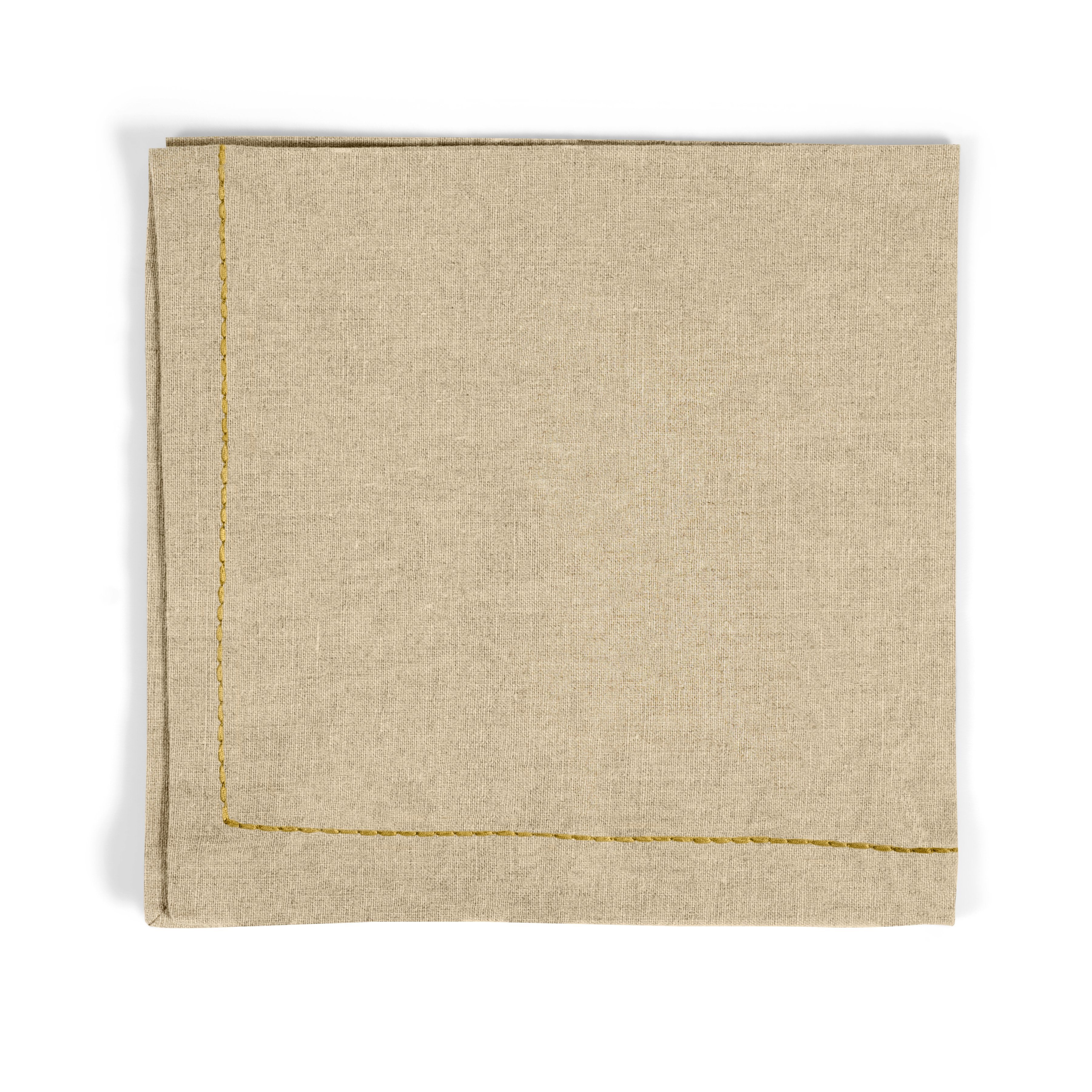 Michael Aram Gold Thread Saddlestitch Dinner Napkin