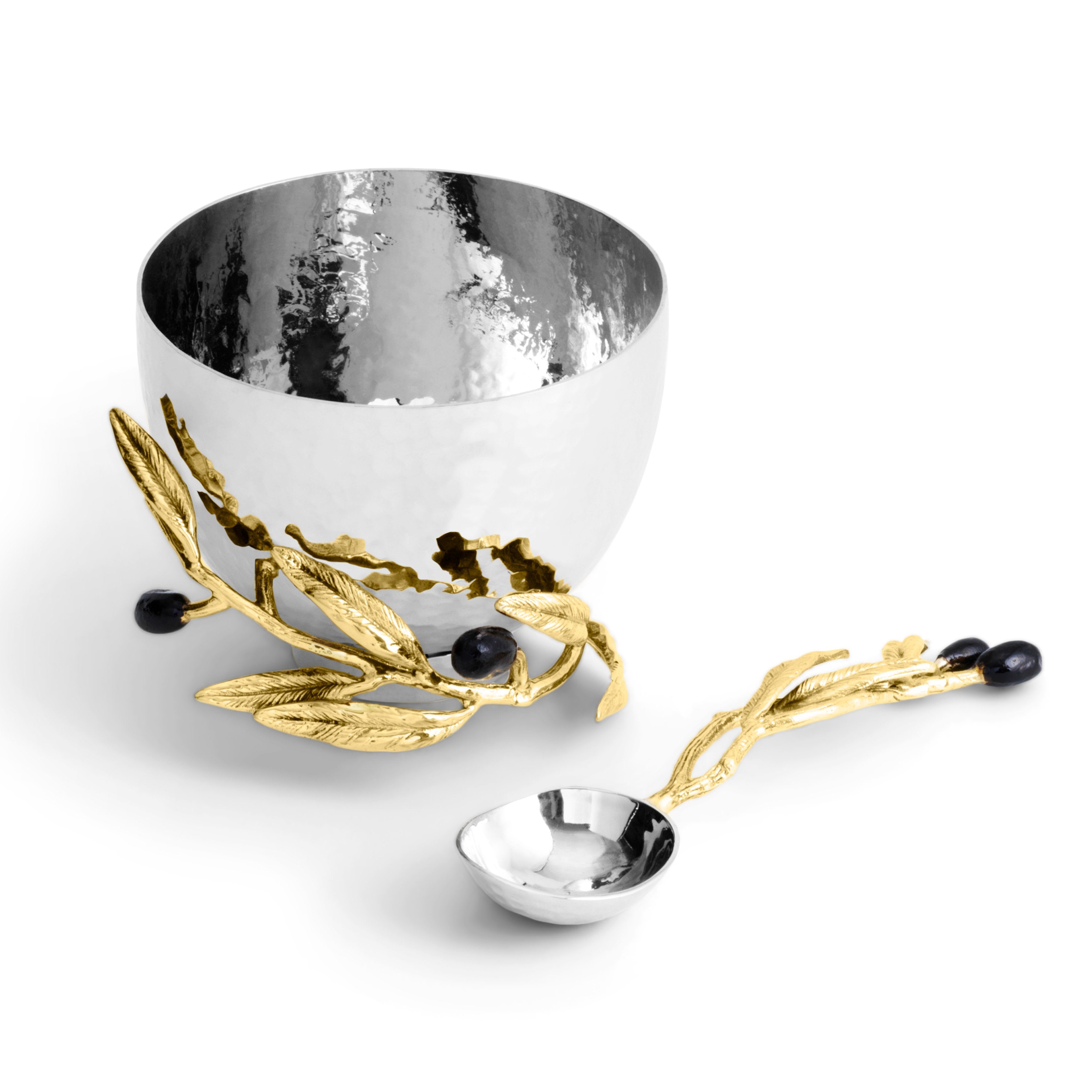 Michael Aram Olive Branch Nut Dish with Spoon