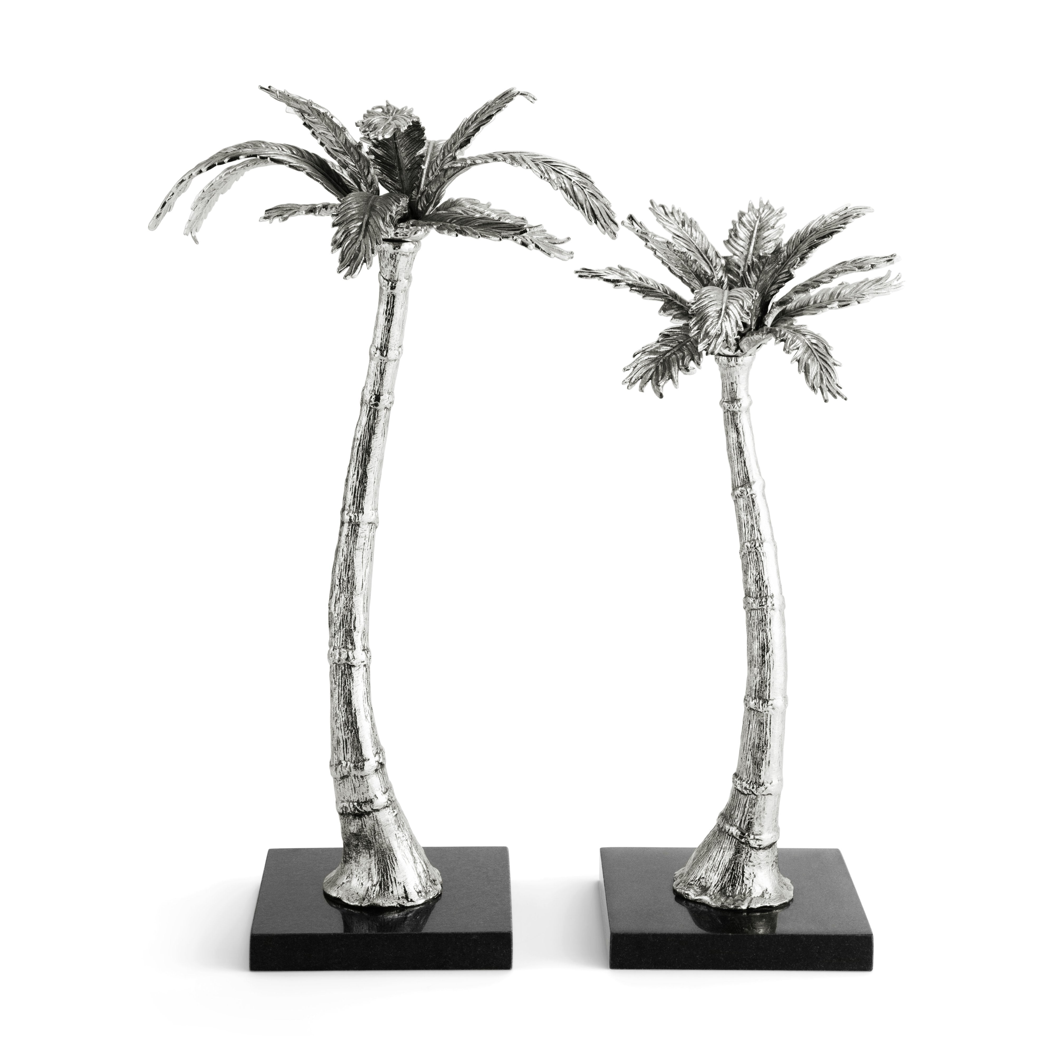 Michael Aram Palm Candleholders Nickelplate