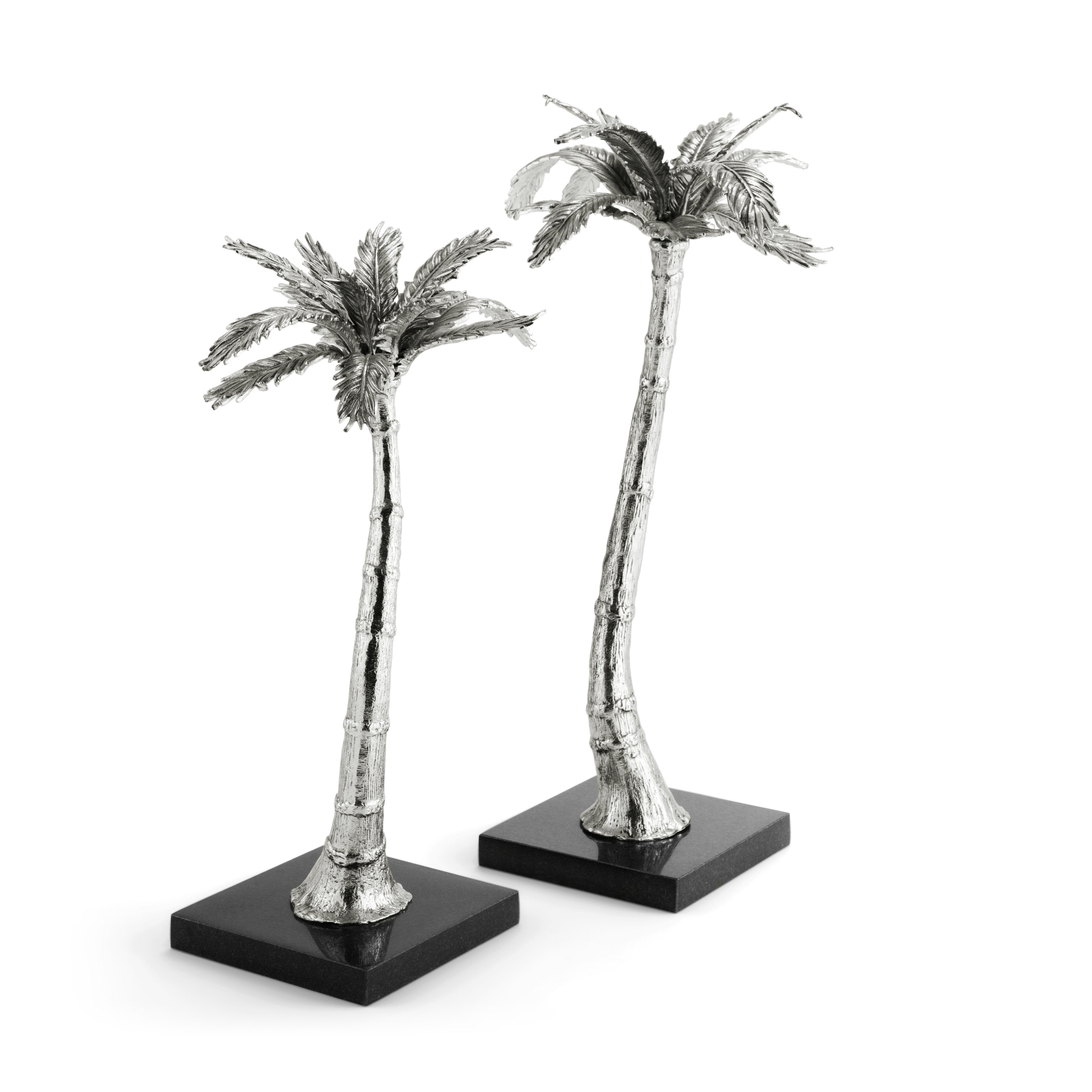 Michael Aram Palm Candleholders Nickelplate