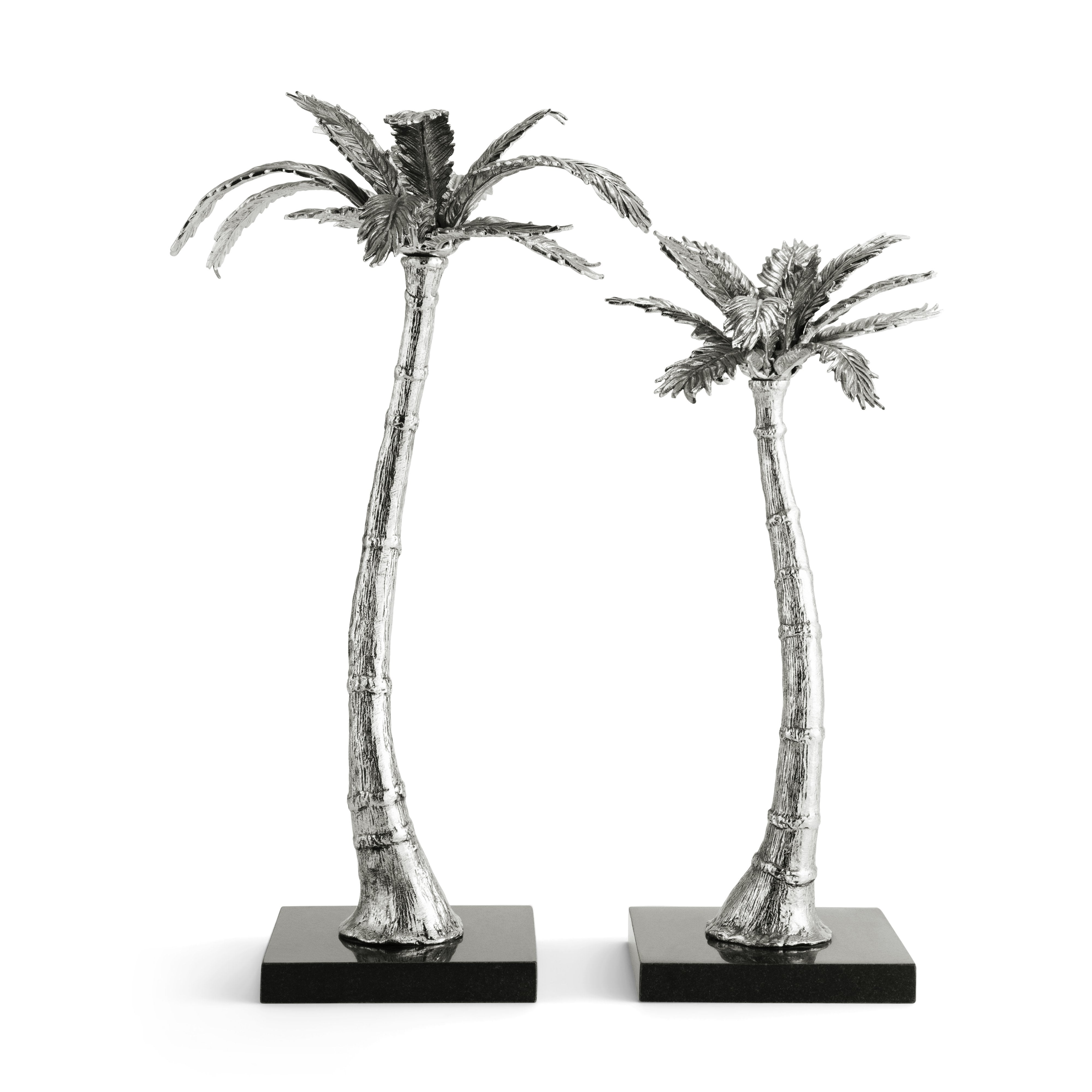 Michael Aram Palm Candleholders Nickelplate