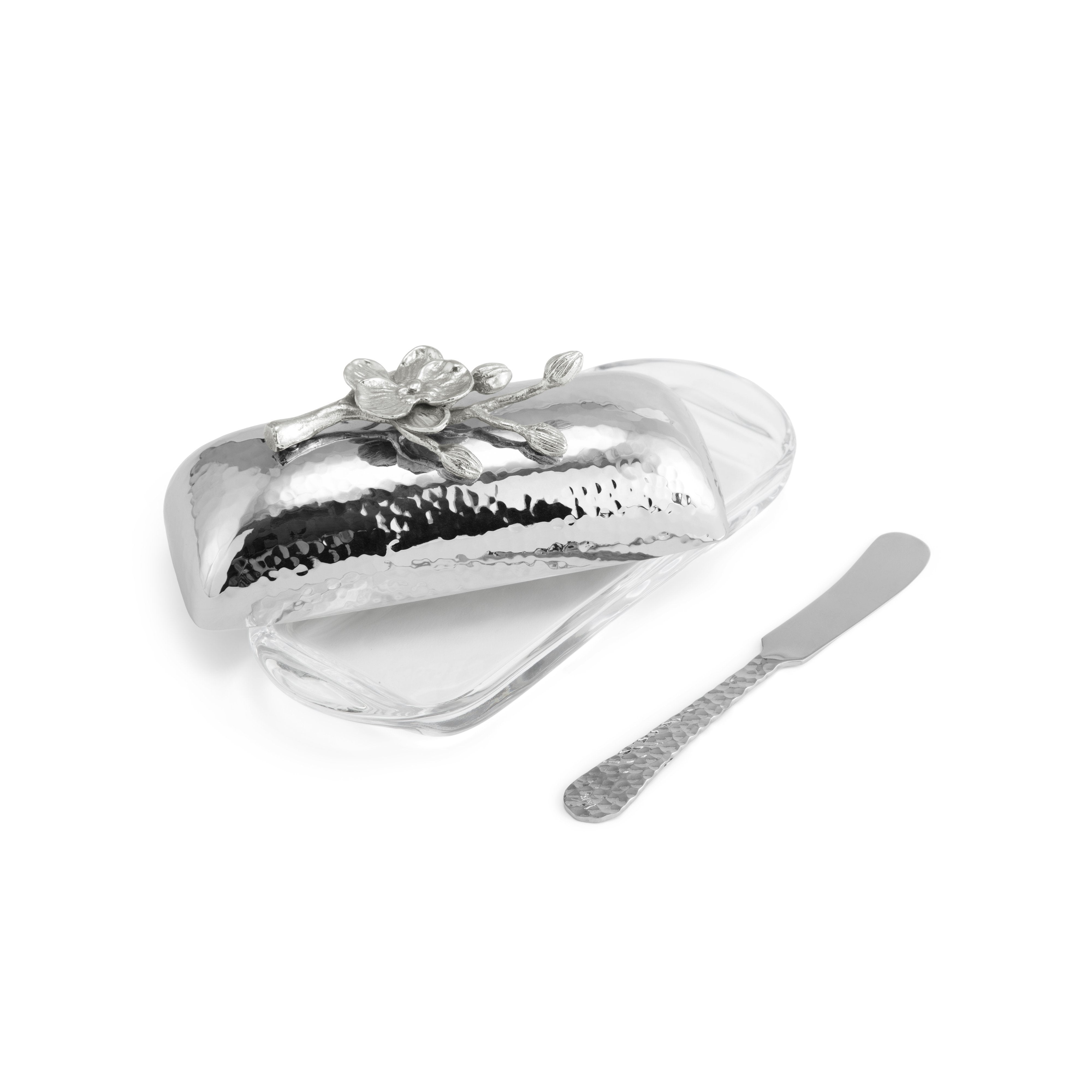 Michael Aram White Orchid Butter Dish w/ Knife