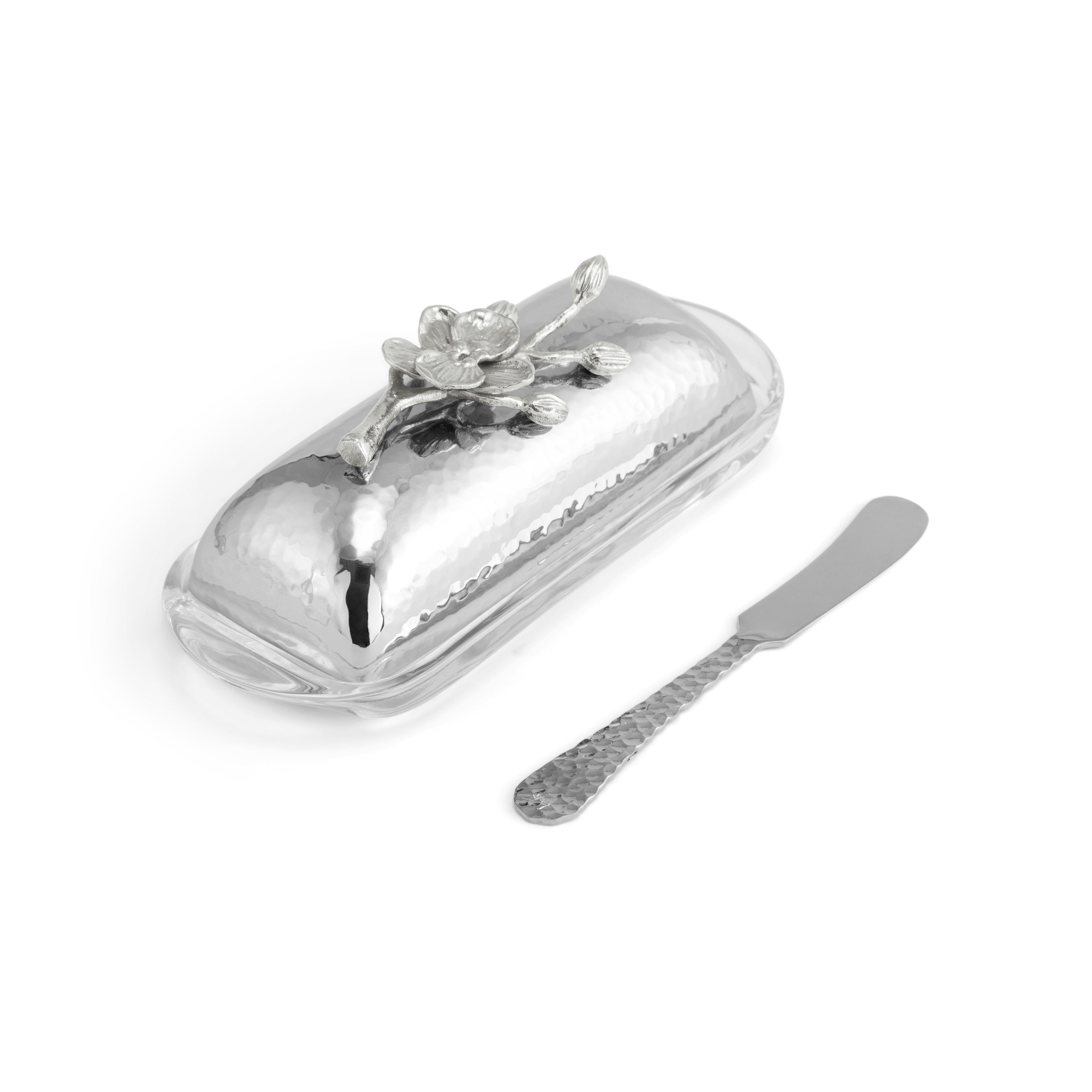 Michael Aram White Orchid Butter Dish w/ Knife