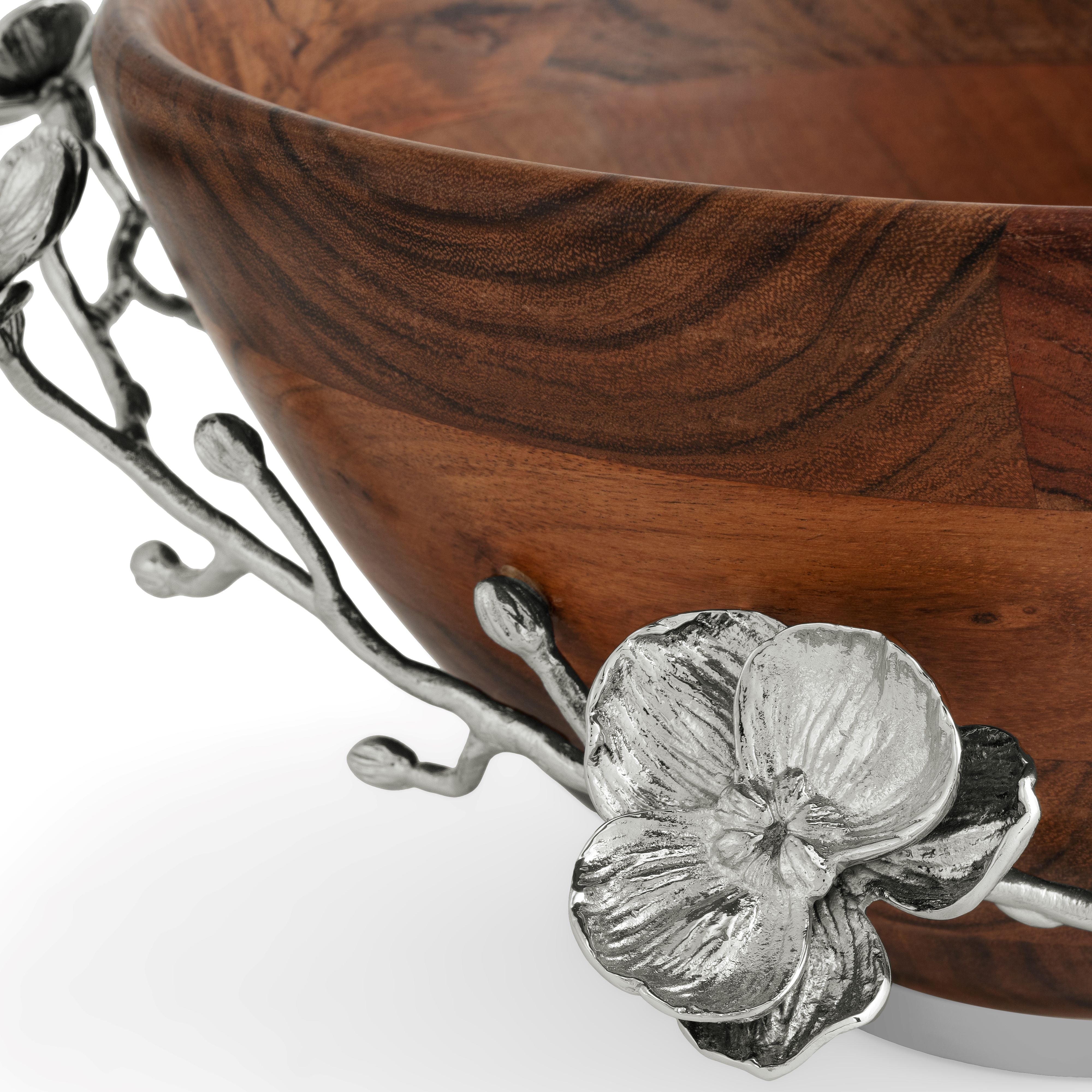 Michael Aram White Orchid Wood Salad Bowl