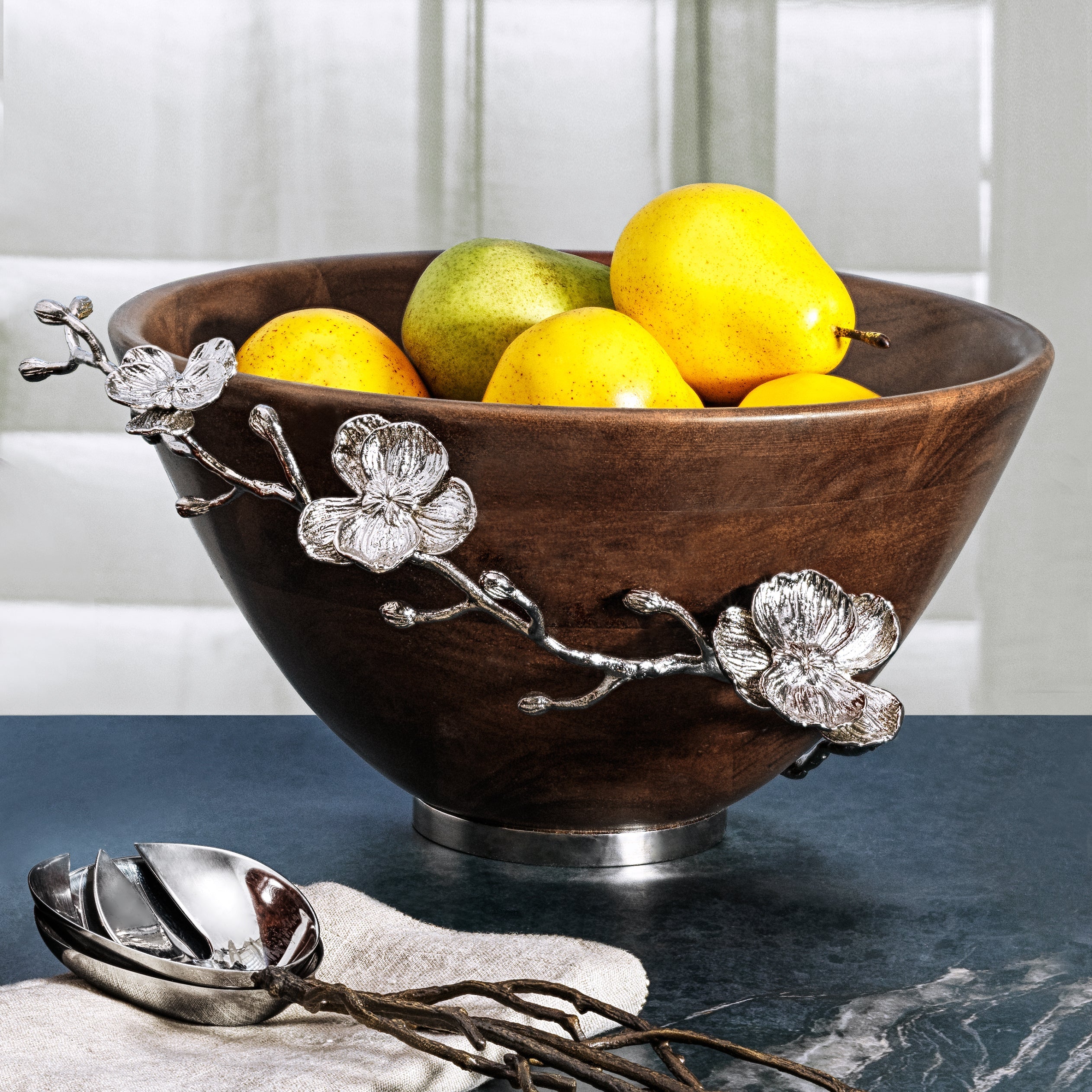 Michael Aram White Orchid Wood Salad Bowl