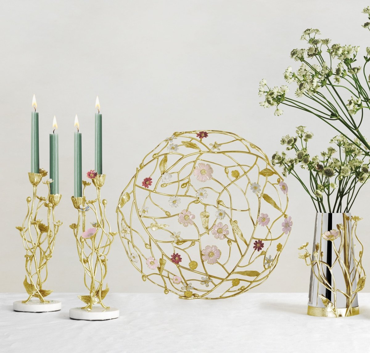 Michael Aram Wildflowers Candleholders S/2